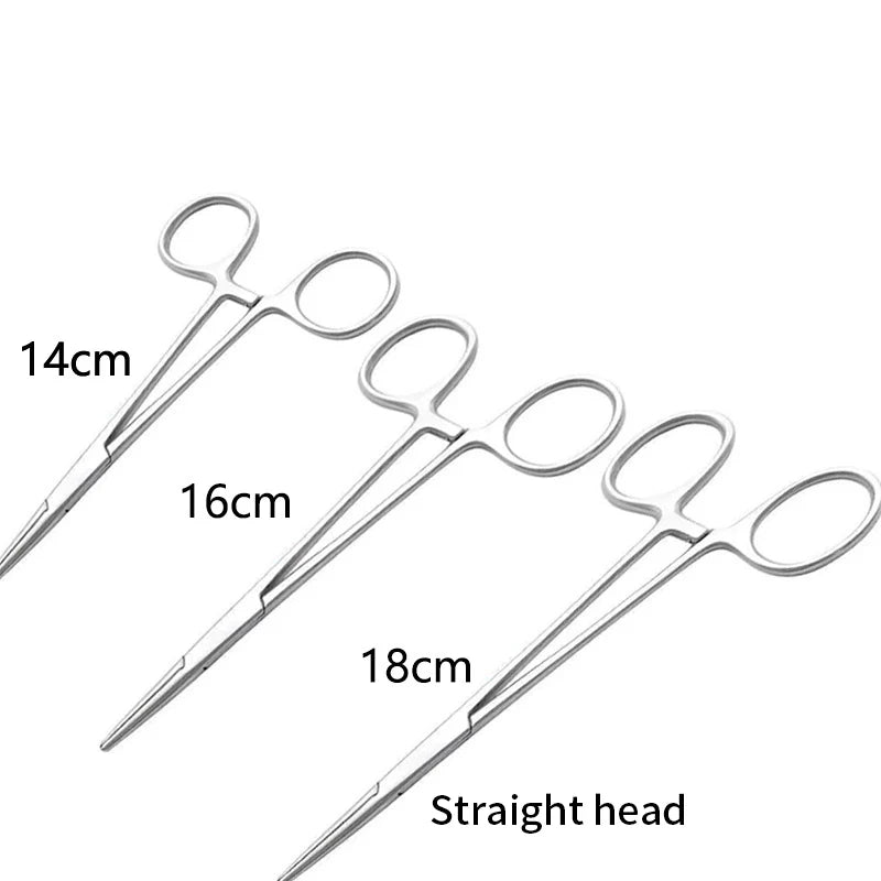 Stainless Steel Locking Hemostat Forceps — Straight & Curved Tip Clamps