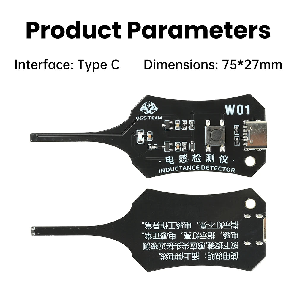 W01 Inductor Detector & Motherboard Coil Tester — Electromagnetic Fault Checker