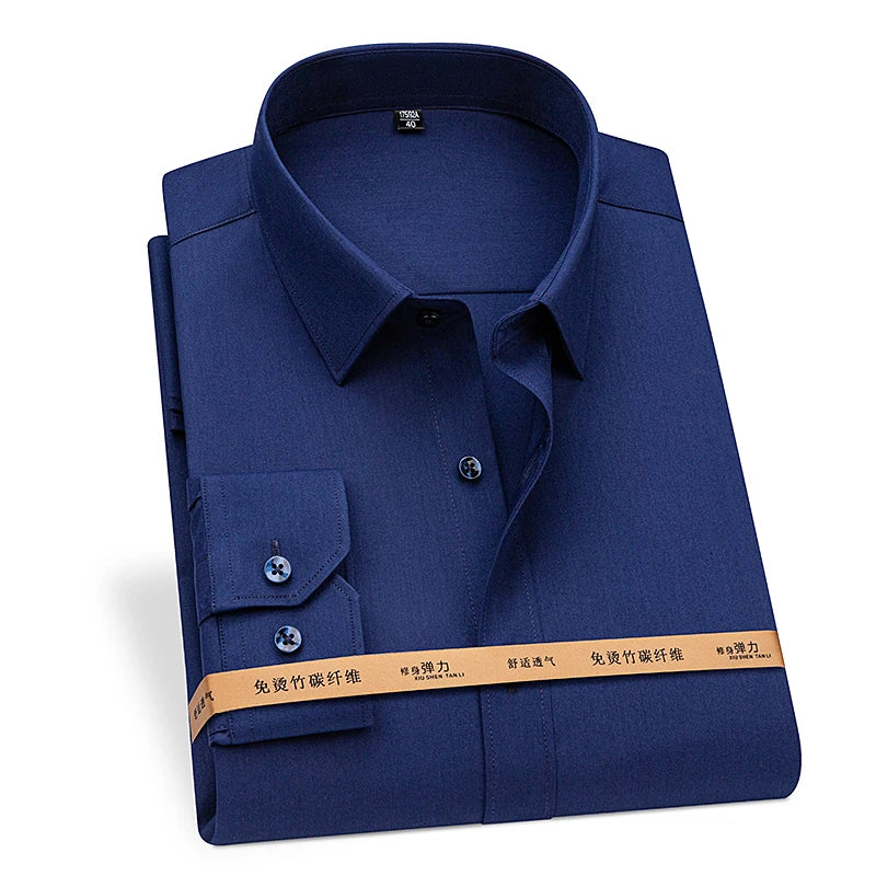 Men's Bamboo Fiber Dress Shirt — Wrinkle-Free, Slim Fit