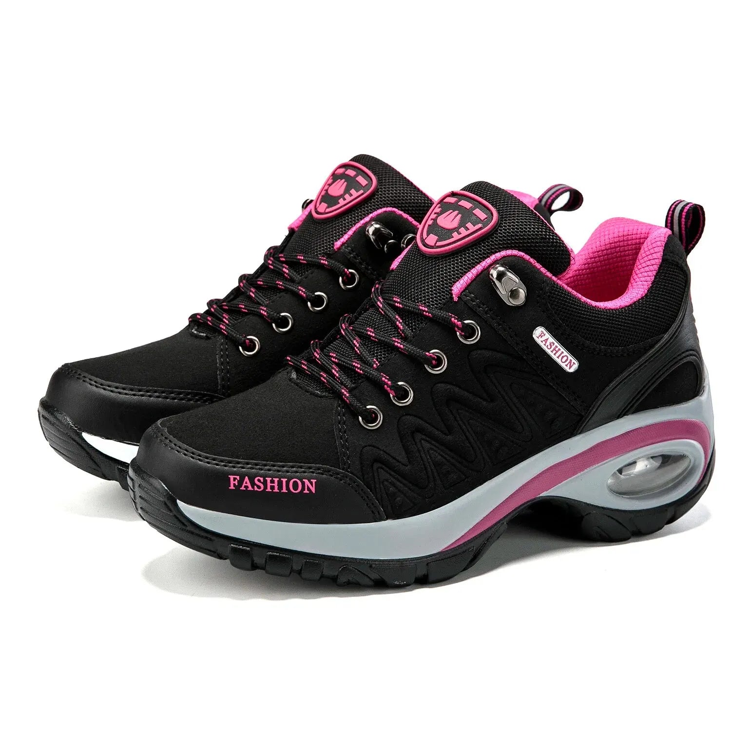Women's Waterproof Platform Sneaker Boots – Lace-Up Low Heel Casual Outdoor Shoes