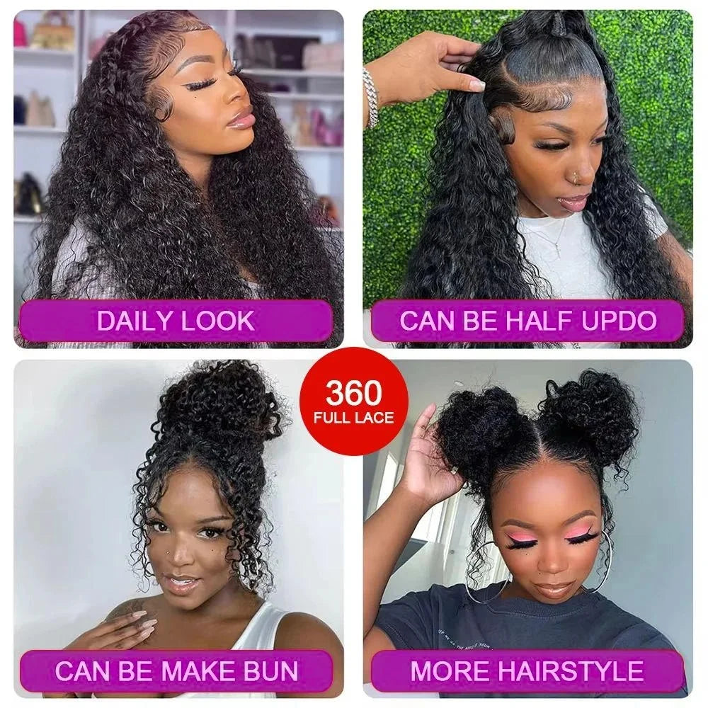 Deep Wave Lace Front Wig – 250% Density | Brazilian Human Hair | 13x4, 13x6 & 5x5