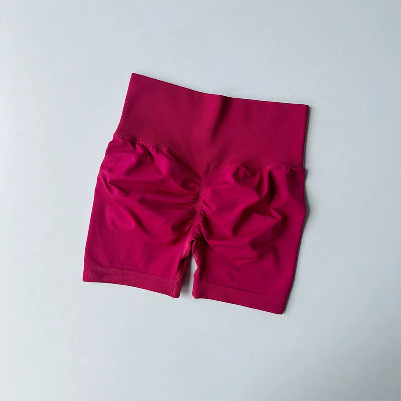 Peach Hip Lifting Sports Shorts – Women's High Waist Seamless Yoga Shorts