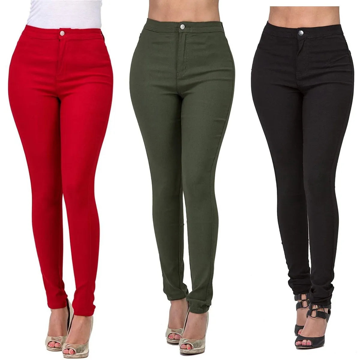High Waist Slim Fit Stretch Jeans – 7 Colors