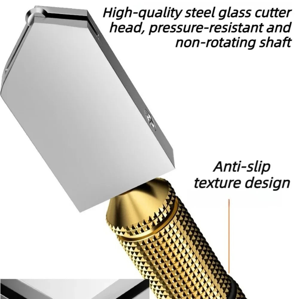Diamond Wheel Glass Cutter — Carbide Tip, Non-Slip Handle, 5–12mm Cut Range
