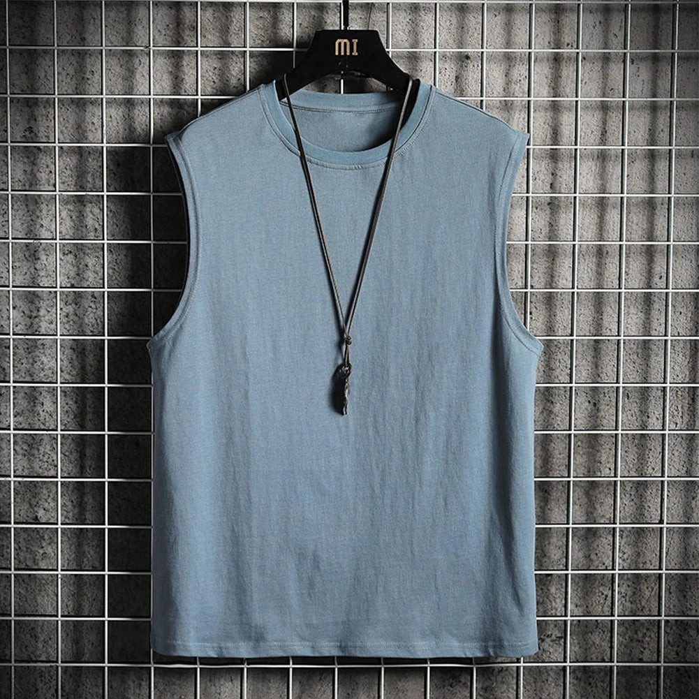 Men's Sleeveless Muscle Tank Top – Solid Breathable Gym Vest