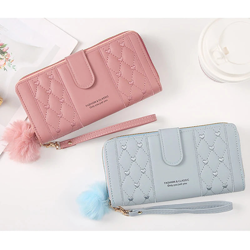 Women's Long Wristlet Wallet — Large Capacity Card Organizer & Coin Purse