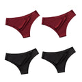 Braguitas brasileñas de seda helada sin costuras para mujer, paquete de 4 | Braguitas bikini de talle bajo M-XL