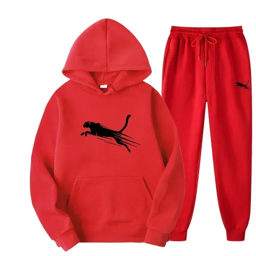 Printed Hoodie & Drawstring Pants Set