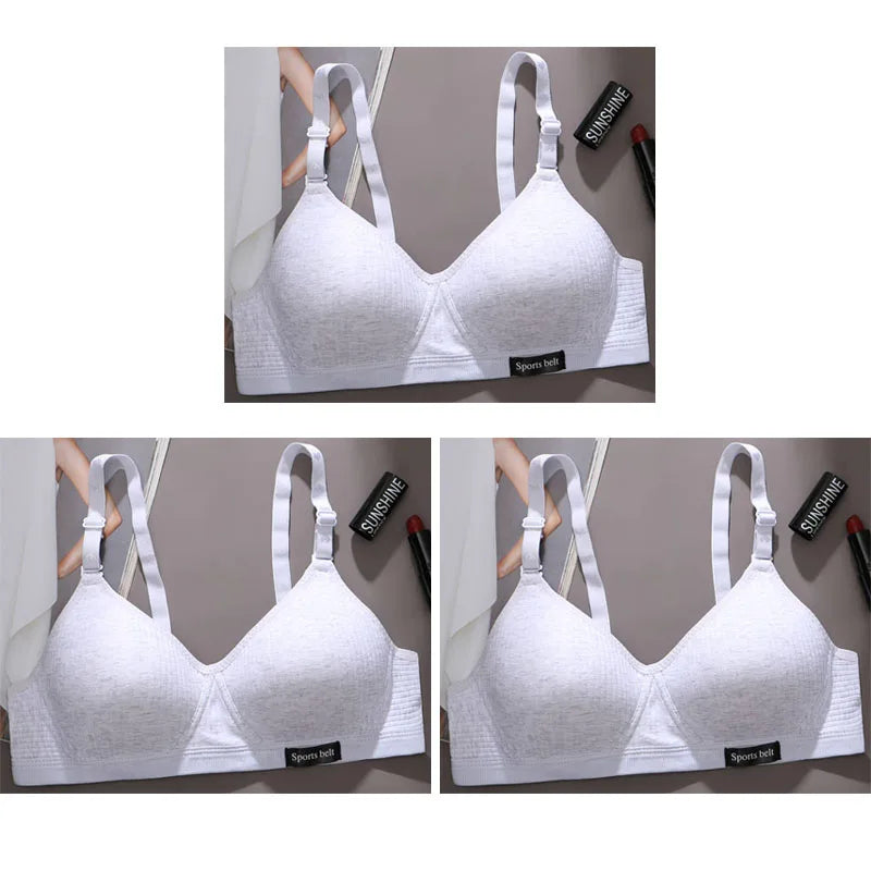 3-Pack Women's Wireless Bra – Seamless Thin Padded V-Shape Everyday Comfort Bra