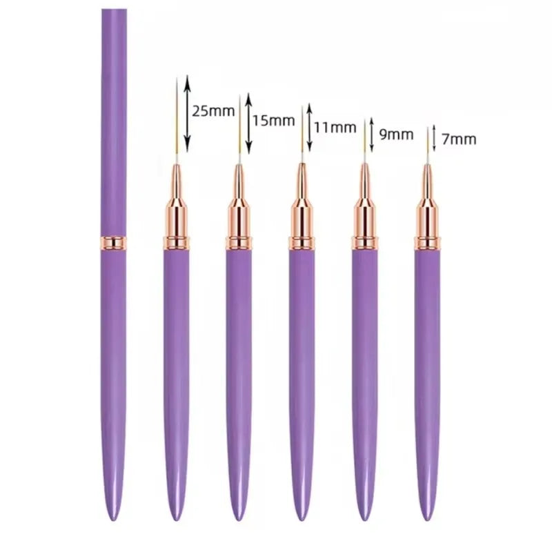 Nail Art Liner Brush Set – 5 Pieces