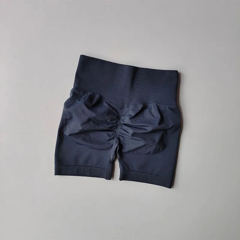 Peach Hip Lifting Sports Shorts – Women's High Waist Seamless Yoga Shorts