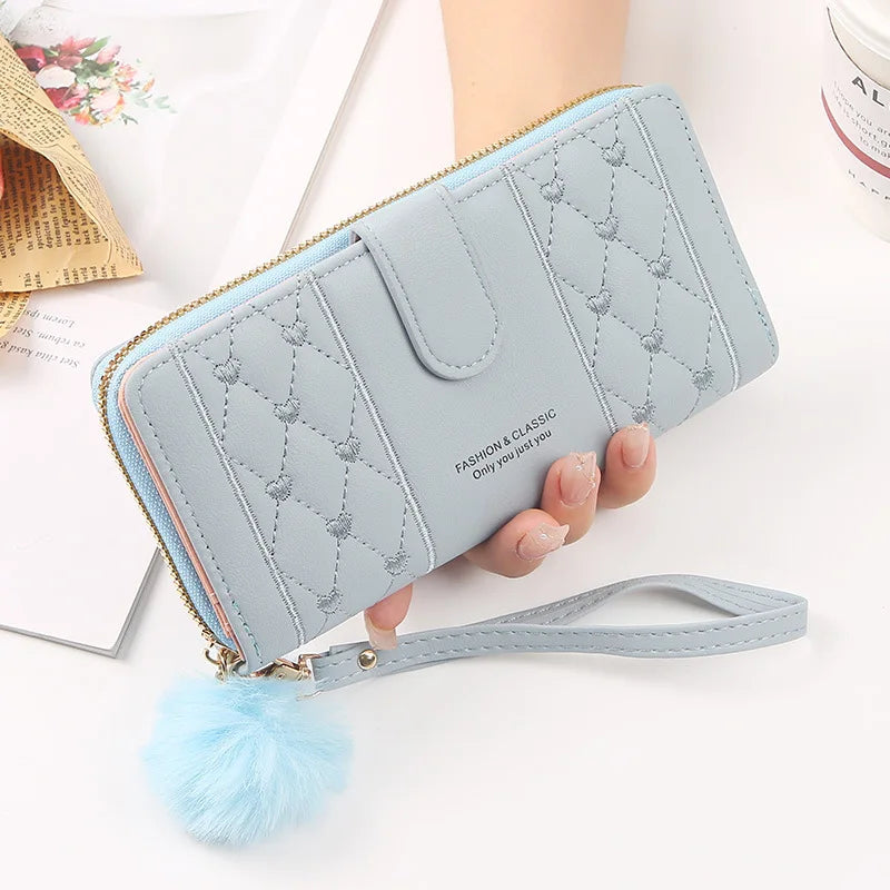 Women's Long Wristlet Wallet — Large Capacity Card Organizer & Coin Purse