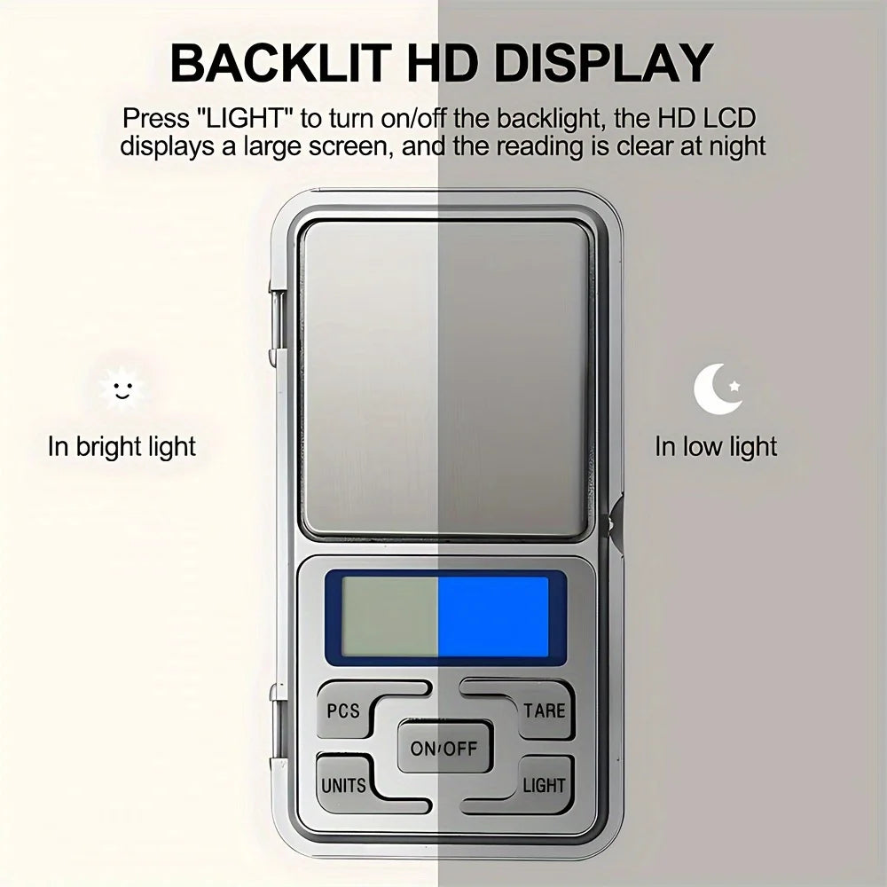 Mini Digital Pocket Scale – 500g / 0.01g High Precision Jewelry & Herb Scale