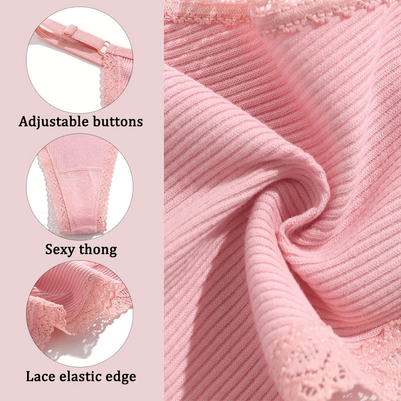 Juego de 5 Tanga de Algodón para Mujer | Ropa Interior de Tiro Bajo con Cintura Ajustable S-XL