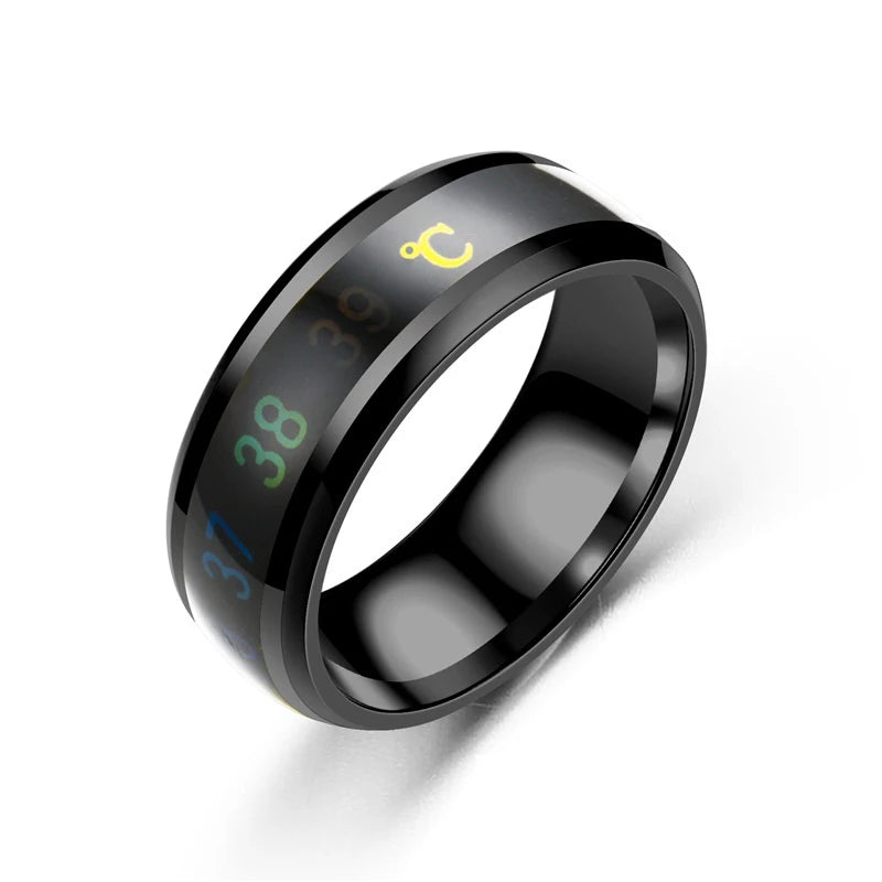 Anillo de humor inteligente sensible a la temperatura | Acero inoxidable | Resistente al agua