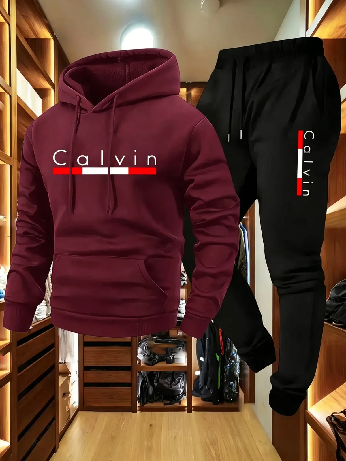 Printed Fleece Hoodie & Jogger Set