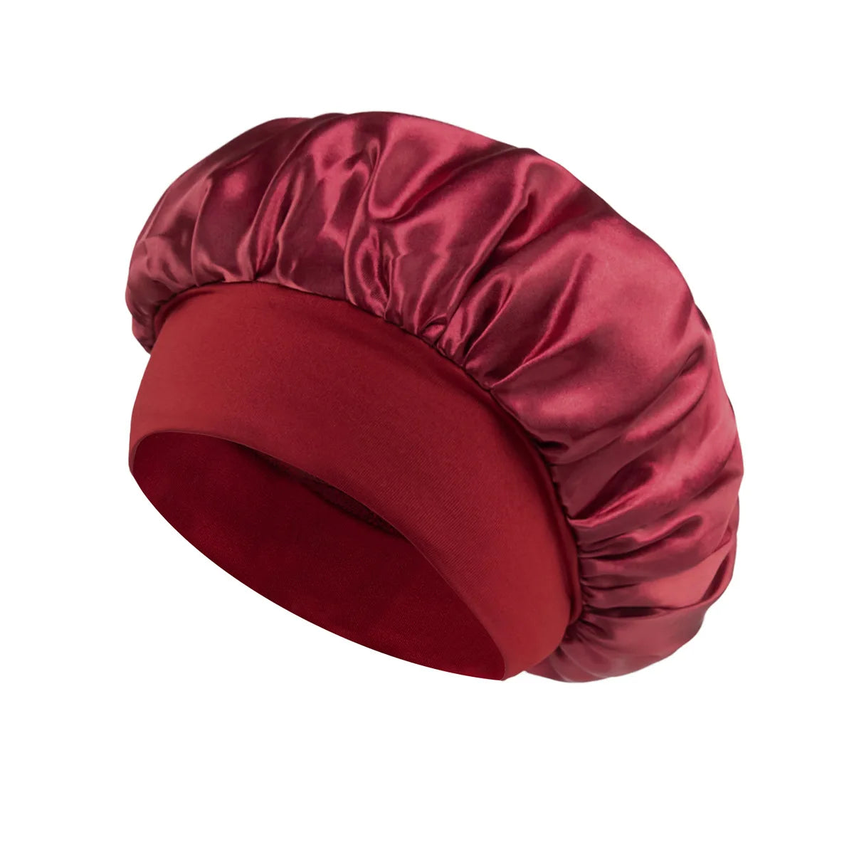 1 unidad de gorro de satén de seda suave con forro, gorro de satén grande para el cabello, gorro de ducha para dormir, envoltura para el cabello largo, herramienta de salón