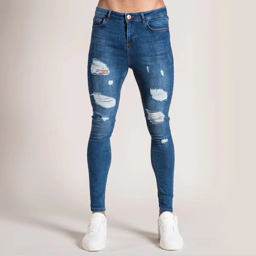 Men's Stretch Slim Jeans — Washed Vintage Denim