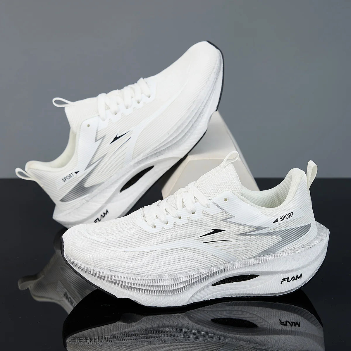 Men's Geometric Running Sneakers | Lightweight Breathable Athletic Shoes