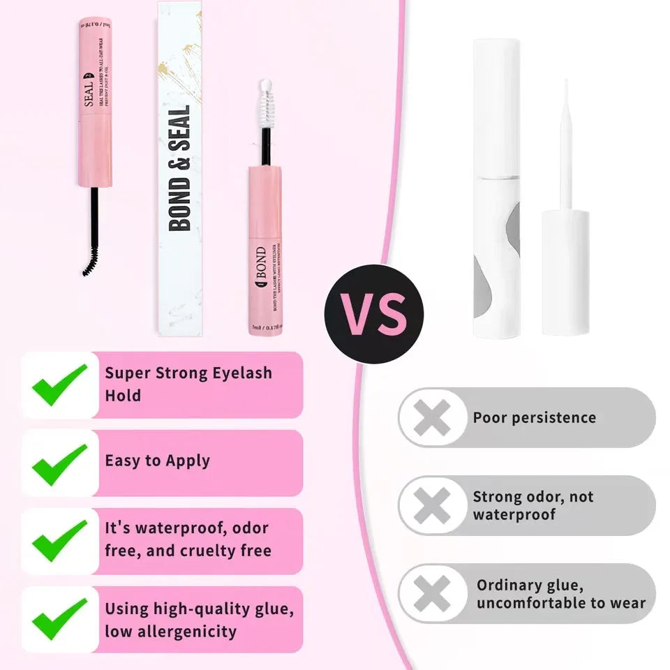DIY Cluster Lash Kit – Individual Eyelash Extensions with Bond, Seal & Tweezers
