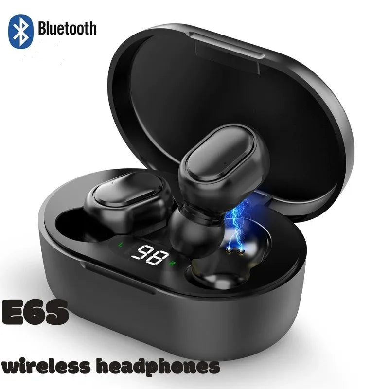 E6S TWS Wireless Earbuds | ANC, Waterproof & LED Bluetooth Headphones