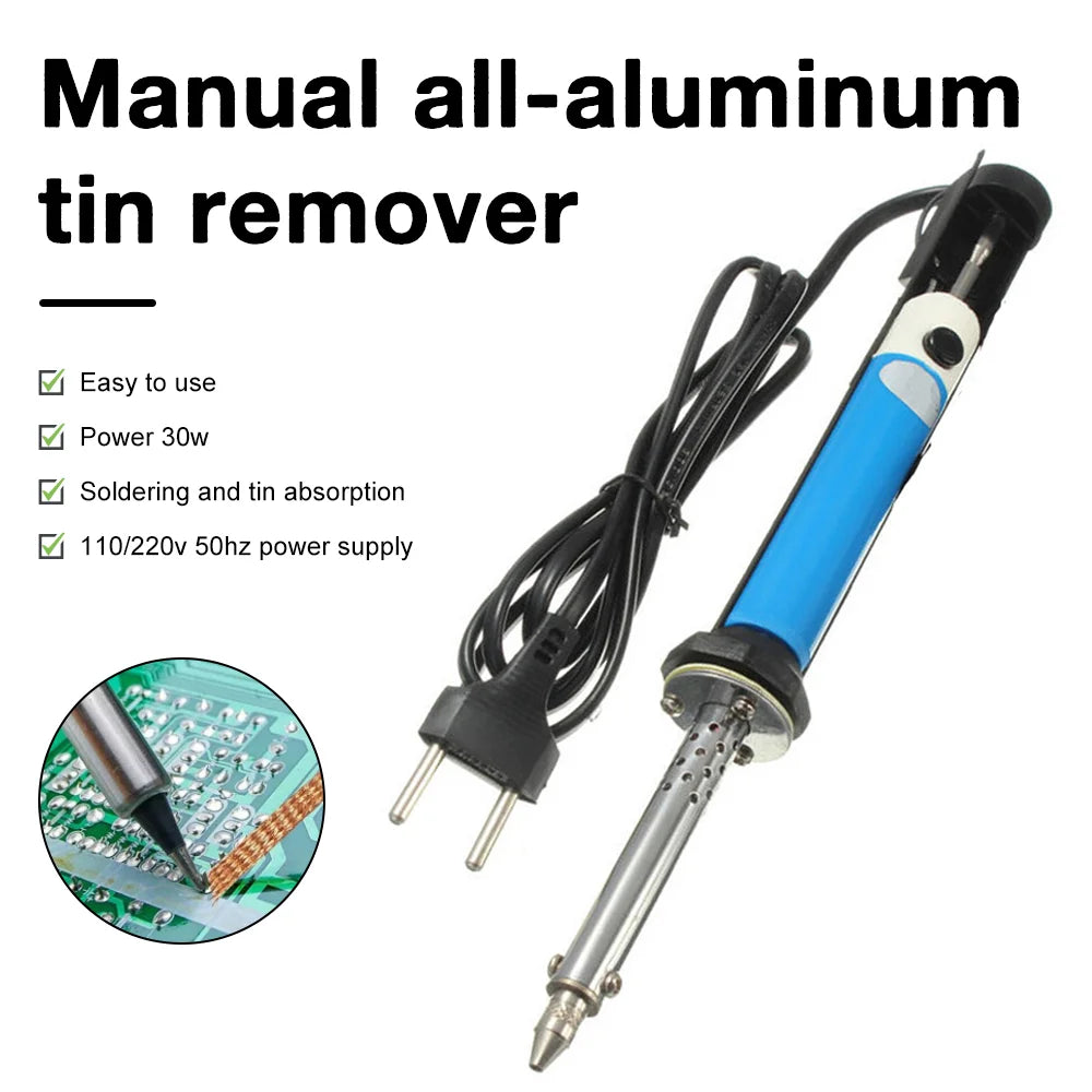 Electric Solder Sucker Pen — 30W Vacuum Desoldering Pump, US & EU Plug