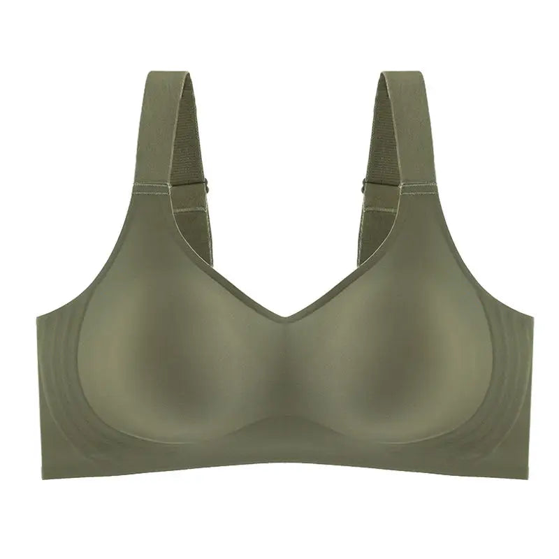 Women's Seamless Push-Up Bra – Wire-Free Molded Cup Deep V Adjustable Straps Plus Size