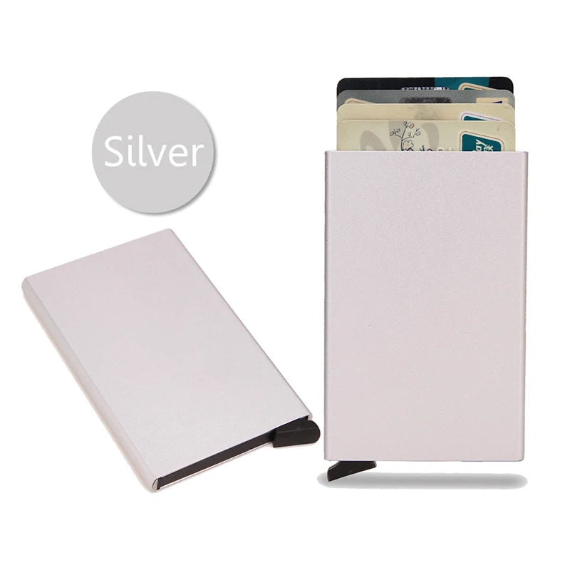 RFID Metal Pop-Up Wallet – Slim Minimalist Card Holder for Men & Women