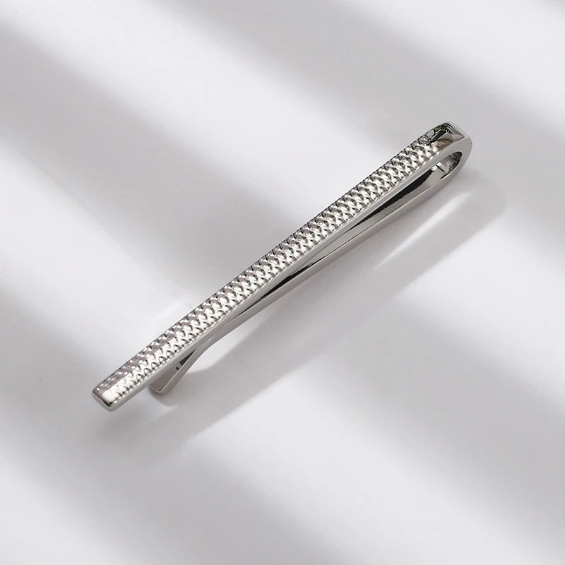 Crystal Tie Bar | Unisex Electroplated Metal Tie Clip