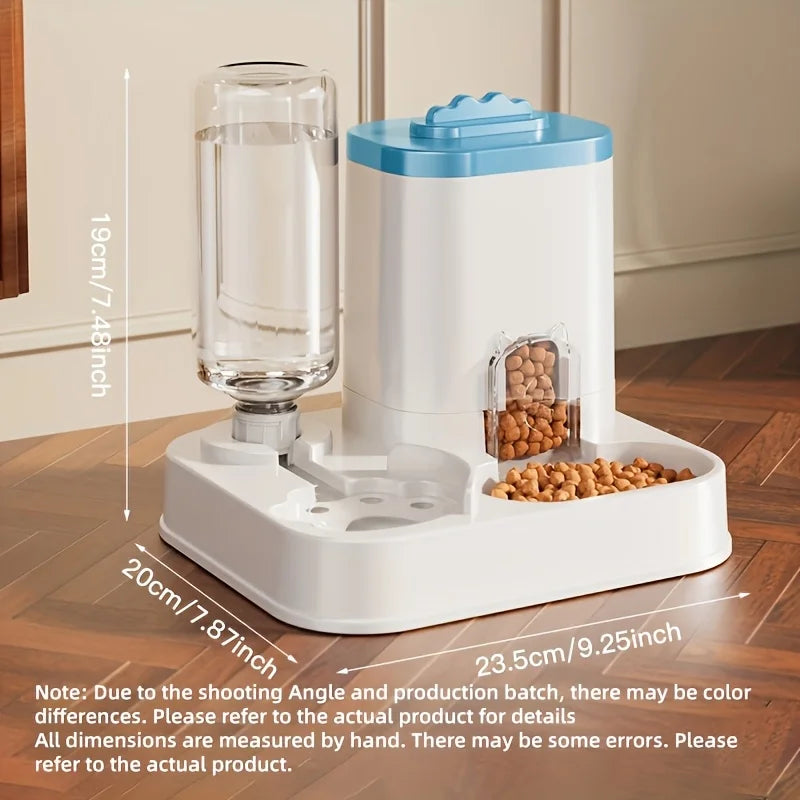 Automatic Gravity-Fed Cat Water Dispenser & Feeder – Spill-Proof, Large Capacity