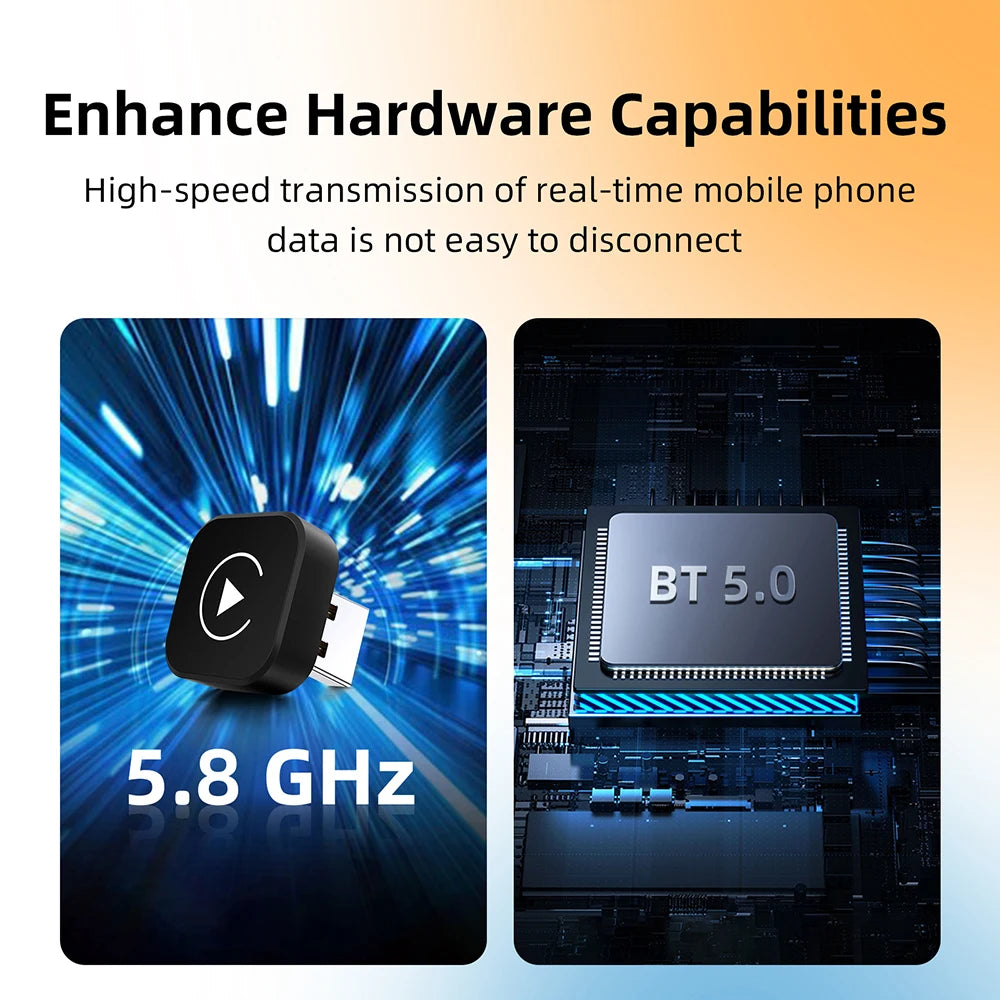 2-in-1 Wireless CarPlay & Android Auto Adapter – Plug & Play USB Dongle