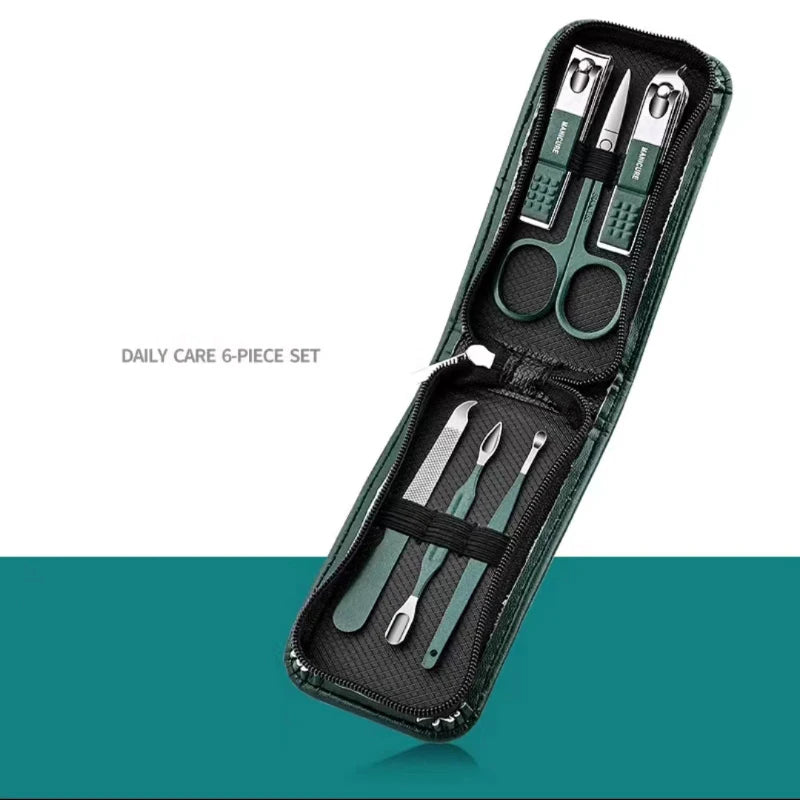 6-Piece Stainless Steel Nail Clipper Set – Men & Women Manicure Kit