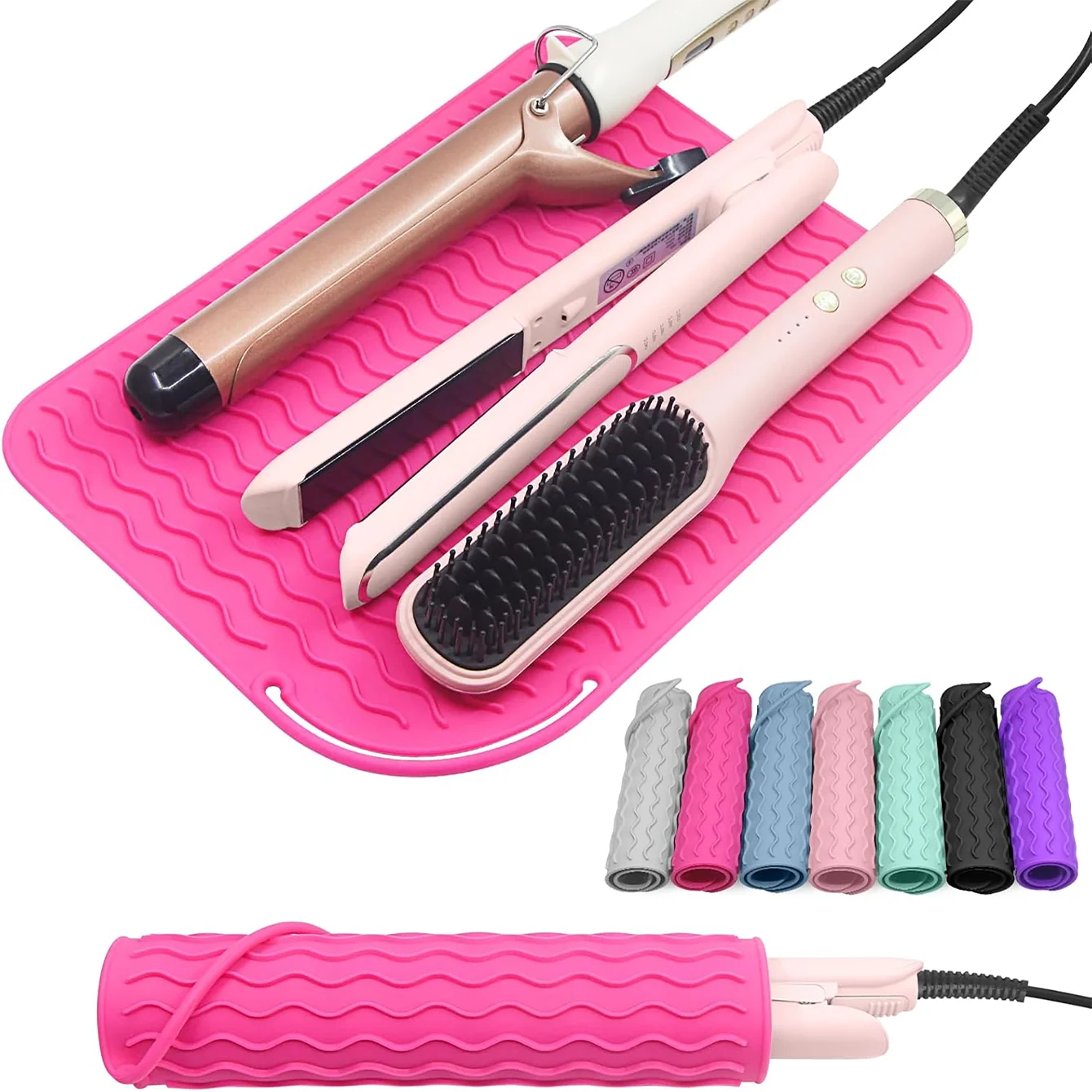 Silicone Heat Resistant Mat for Curling Irons & Flat Irons