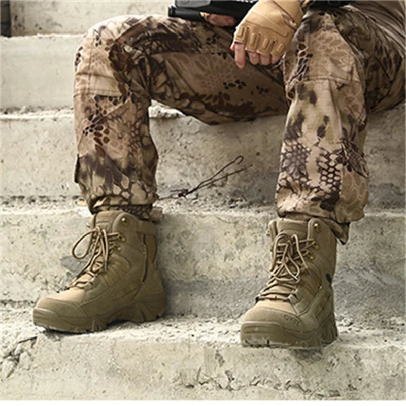 Botas tácticas de tobillo para hombre | Botas impermeables de senderismo y trabajo para exteriores