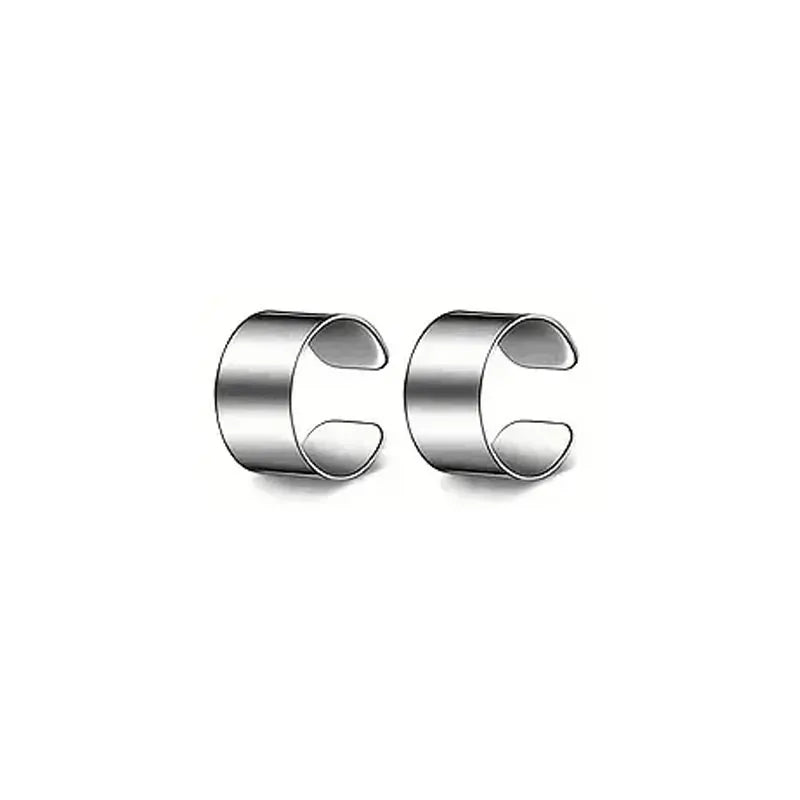 Punk Cross Magnetic Stainless Steel Stud Earrings – No Piercing Unisex