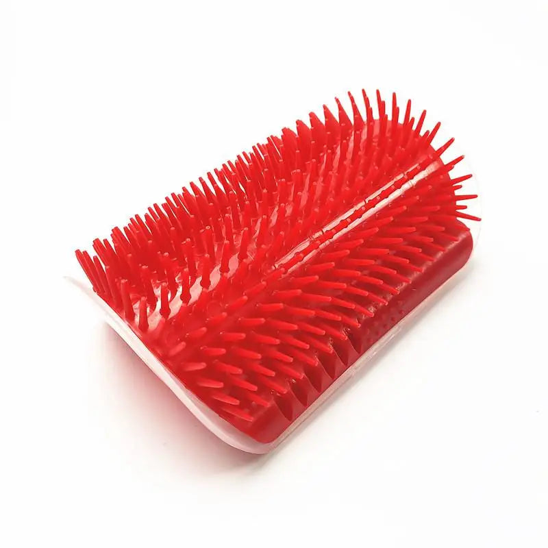 Cat Self-Groomer Brush & Massage Comb with Catnip – Corner Wall Scratcher for Kittens & Cats