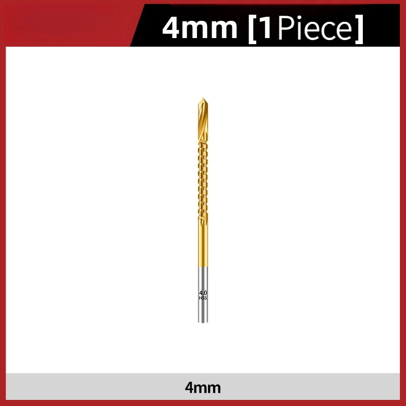TG Multifunctional Titanium Plated Saw Drill Bit 3-13mm for Woodworking with Serrated Flute Design