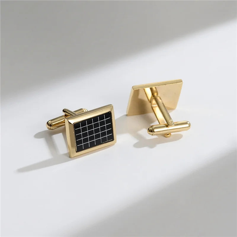 Square Cufflinks & Tie Clip Set | Unisex Dress Shirt Accessories