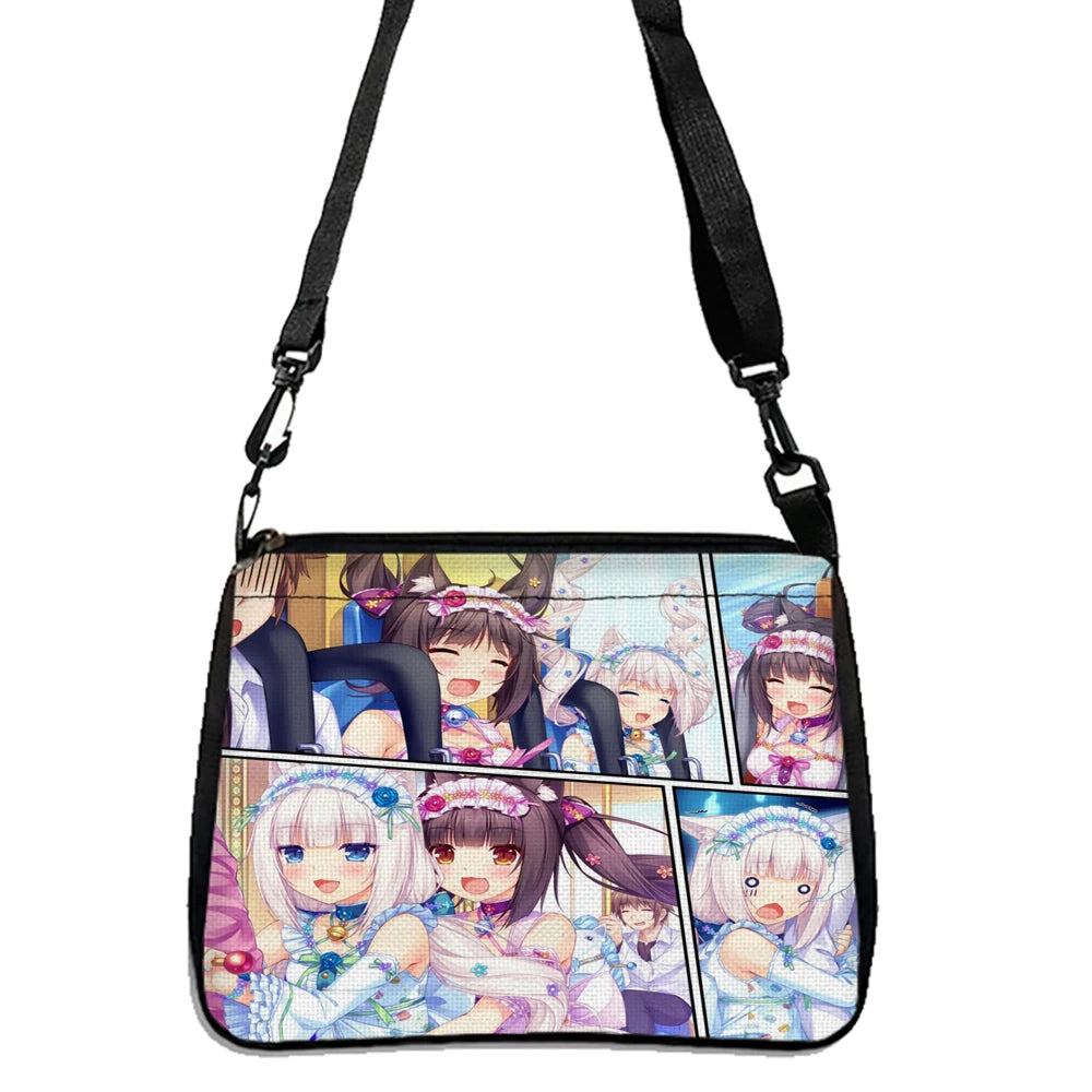 Anime Cartoon Print Shoulder Bag — Lightweight Double-Sided Crossbody Handbag