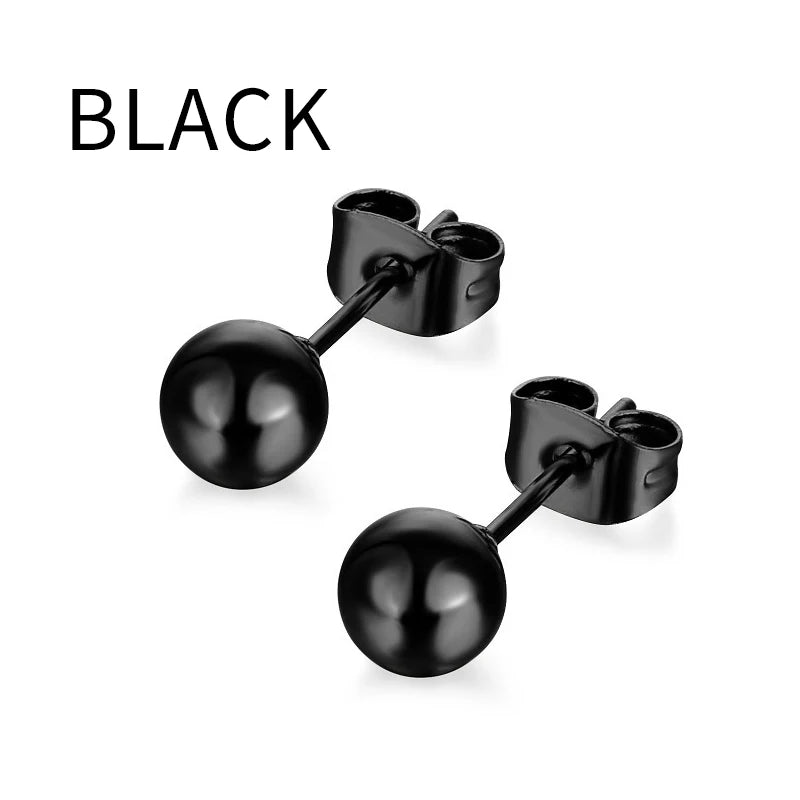 Punk Stainless Steel Hoop & Stud Earrings – Unisex Round & Cross Style