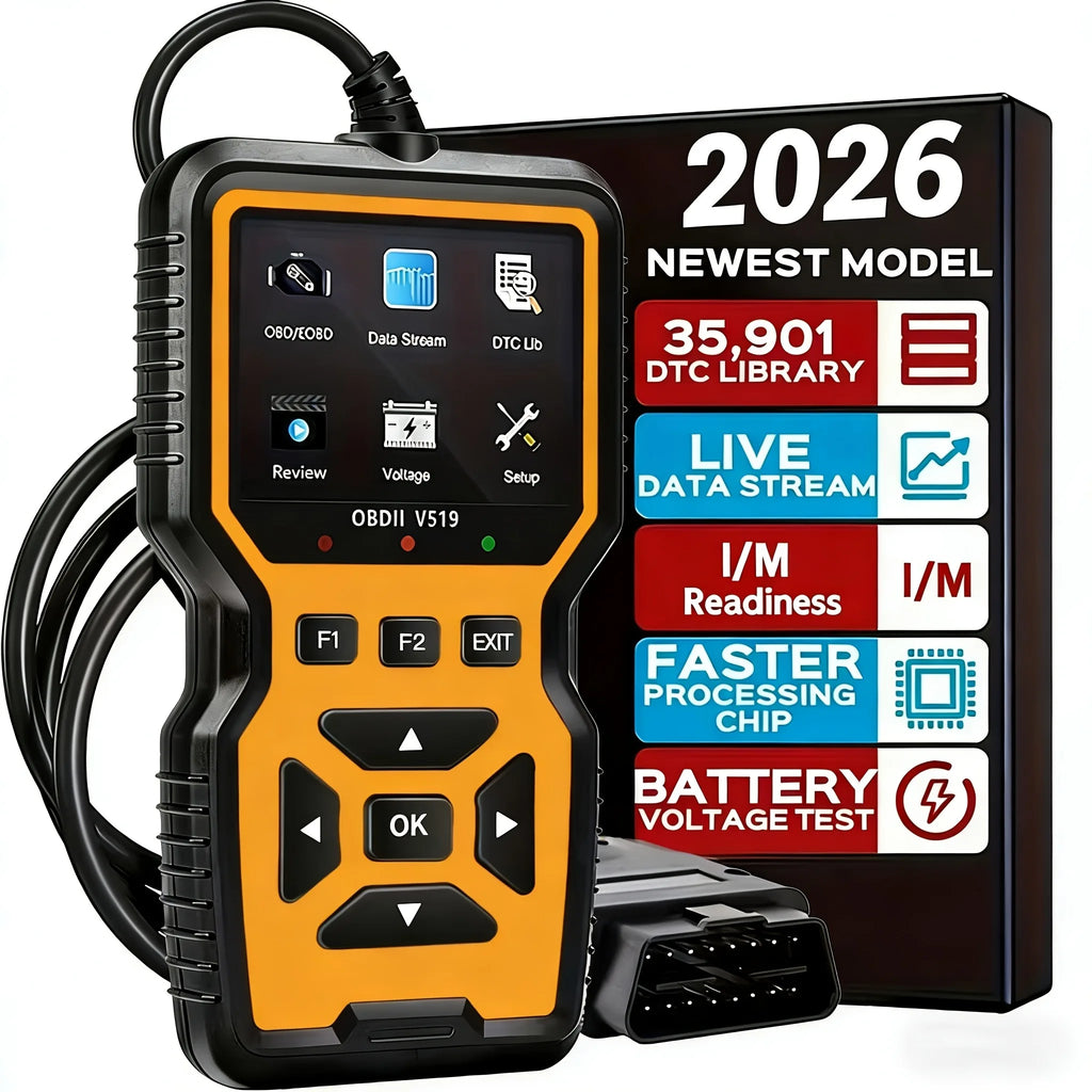 V519 OBD2 Car Diagnostic Scanner – USB Powered, Real-Time Data, Reads & Clears Engine Codes