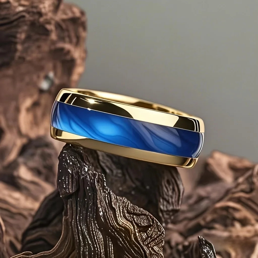 Cyberpunk 8mm Stainless Steel Ring | Gothic Punk Biker Jewelry for Men & Women
