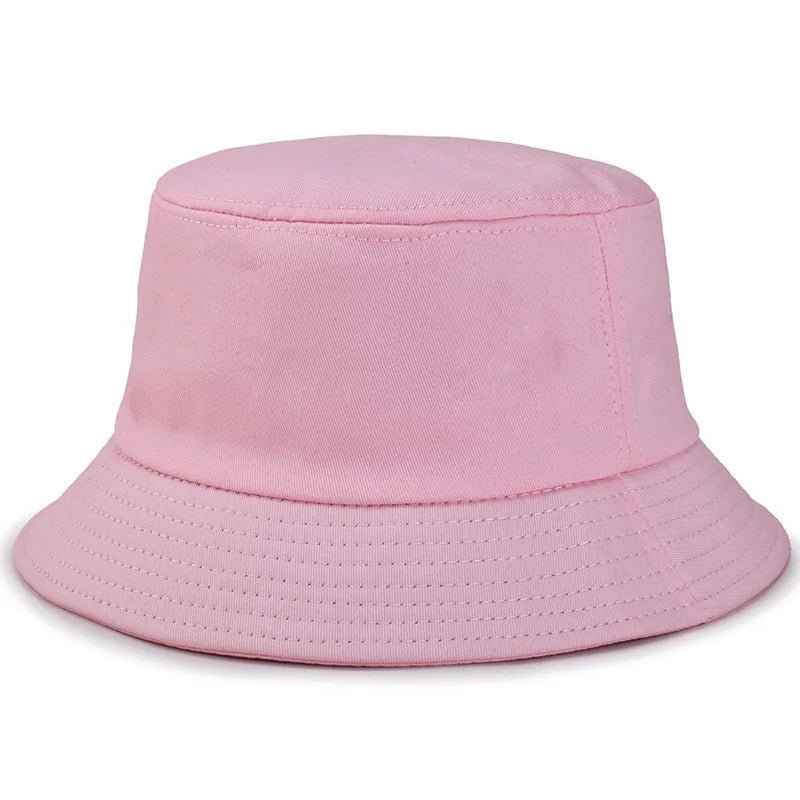 100% Cotton Solid Color Bucket Hat | Summer Sun Protection & Breathable Round Crown