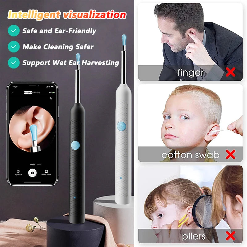 Visual Ear Wax Cleaner with Camera – WiFi Otoscope & Smart Ear Cleaning Kit