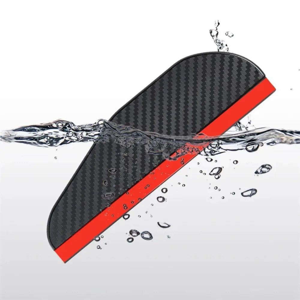 Car Rearview Mirror Rain Eyebrow Visor – Carbon Fiber Sun Shade & Rain Shield | 2 or 4 PCS