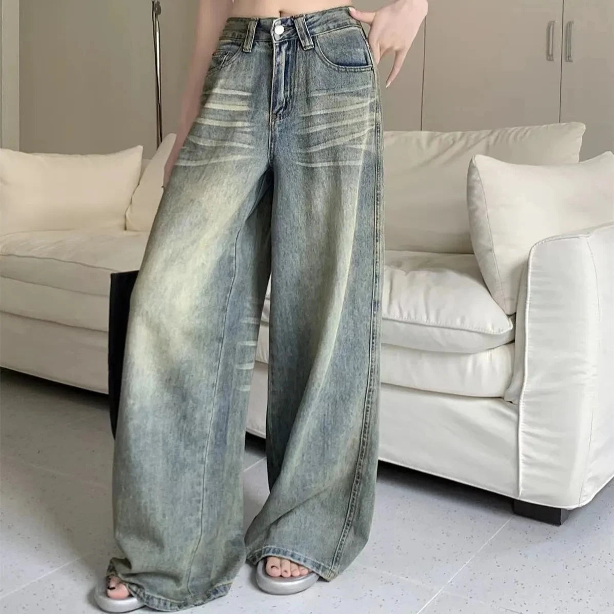 Women's Y2K High Waist Loose Straight Leg Jeans