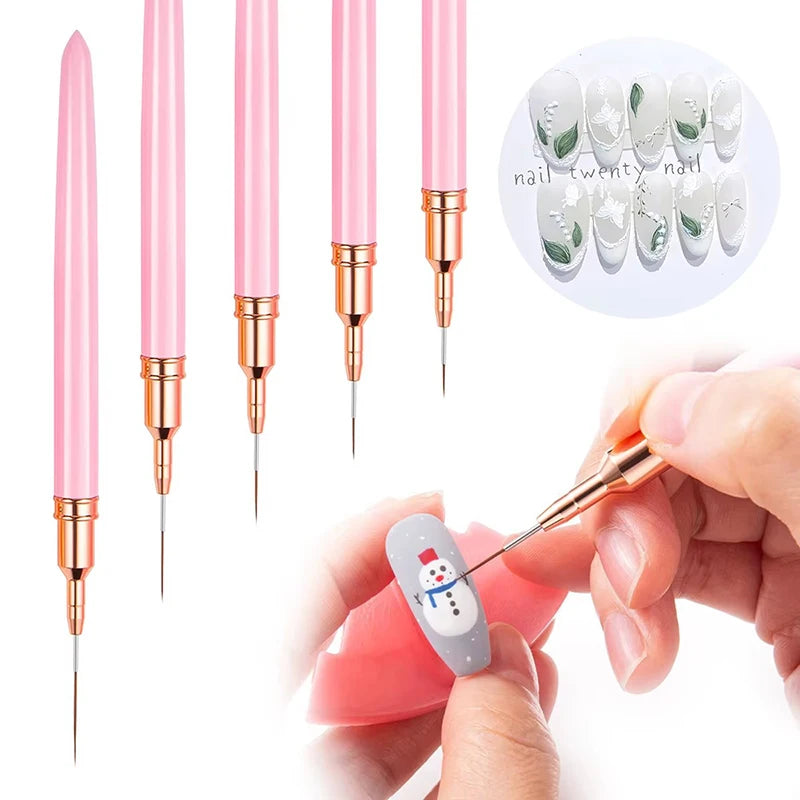 Nail Art Liner Brush Set – 5 Pieces
