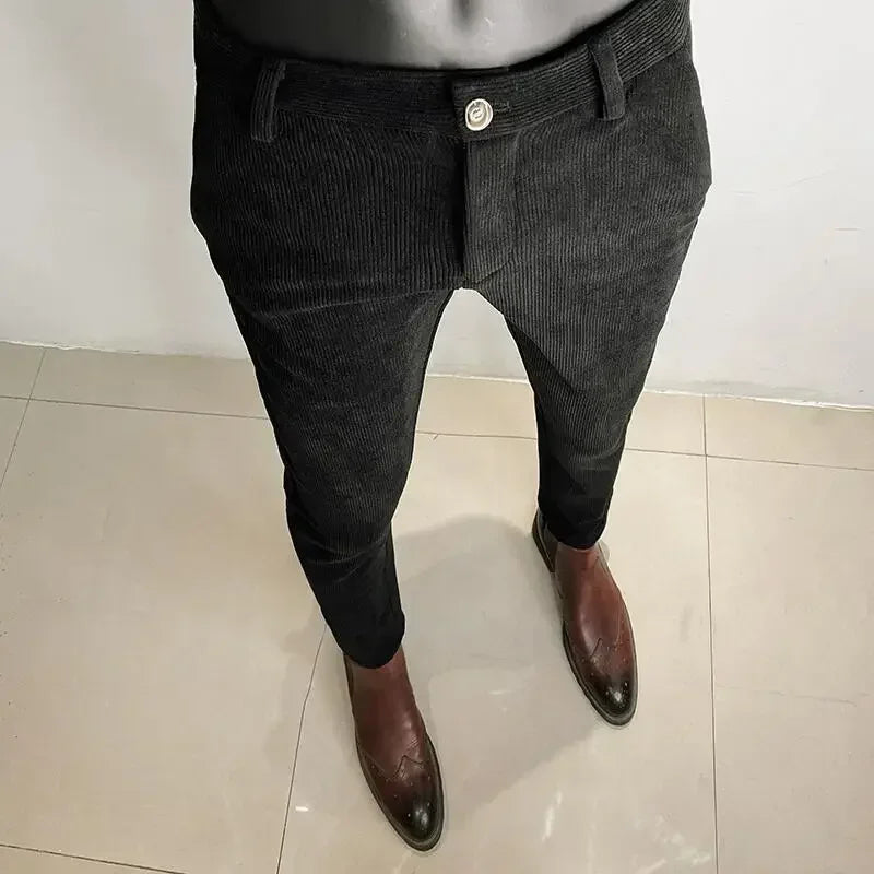 Men's Thickened Woolen Suit Pants - Slim Fit (28-36)