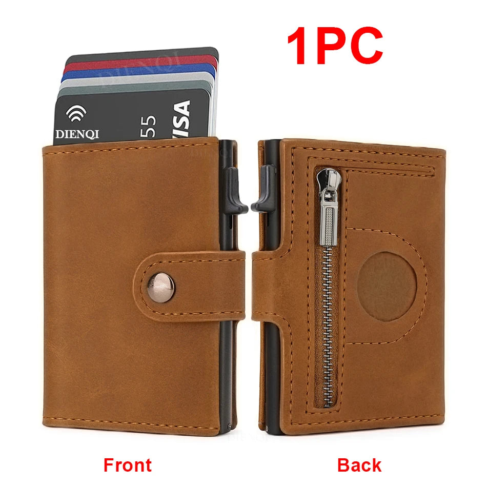 RFID Blocking Card Holder Wallet with AirTag Pocket — Slim Minimalist Men's Wallet
