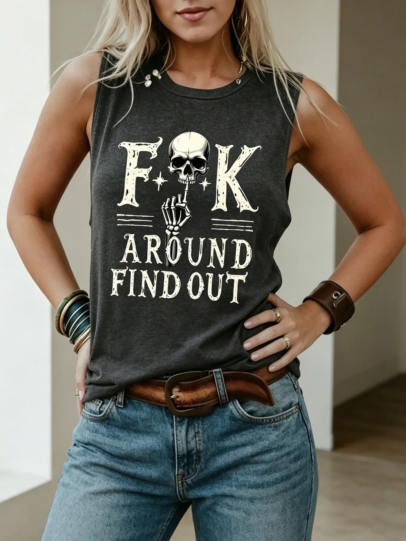 Women's Dark Street Retro Printed Sleeveless Top